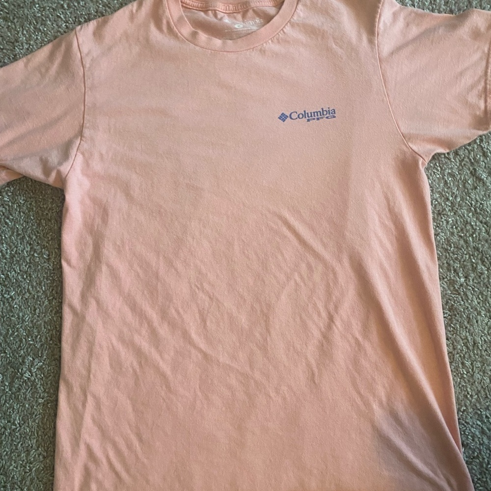 Columbia Light Coral Tee with Blue Logo